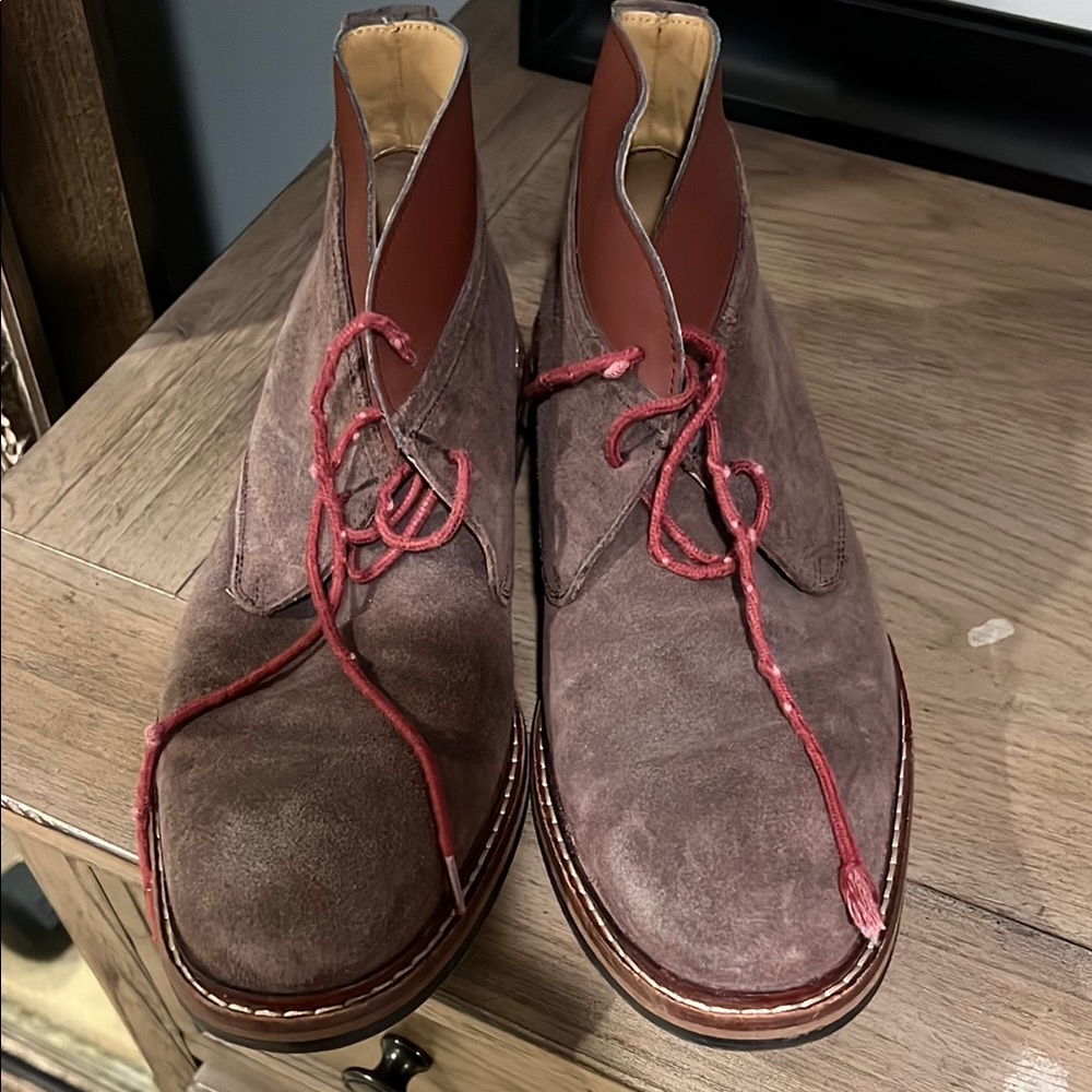 Cole Haan Brown and Red Chukka Boots with Suede Finish